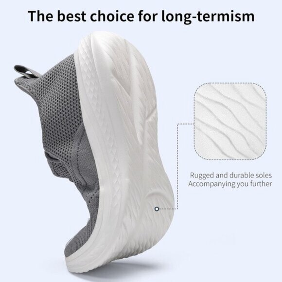 ⚡Men Darkgrey Fashion Mesh Non Slip Lightweight Workout Breathable Gym Sneakers - Picture 4 of 6